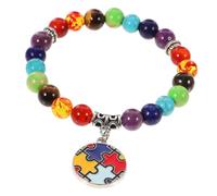 iplusmile Bracelet de Yoga en Perles Naturelles Colorées, Pierre Ronde, Décoratif et Léger, pour Femmes et Filles, Accessoire Mode et Bien-être, Présent Multicouleur