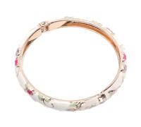 iplusmile Bracelet Floral Ethnique Jonc En Alliage Blanc Ouvert Pour Femme Mode Bohème Bijou D’artisanat Ethnique Quotidien Et Occasions Spéciales