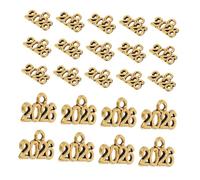 iplusmile Breloques Porte-clés Alliage 2026 Vintage 14x9mm 100 Pcs pour Loisirs Créatifs Bijoux DIY Accessoires Mode Nouvel An Fête