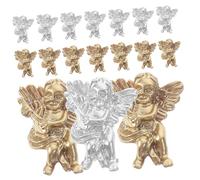 iplusmile Breloques pour Ongles Anges 80 Pièces 3d Résine Déco Manucure Festive Argenté et Or pour Nail Art Professionnel et DIY Accessoires
