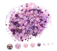 iplusmile Breloques Pour Ongles Perles Acryliques 60 g Demi-perles Abs Multitailles Violet Ab Dos Plat Accessoires Nail Art Décorations Manucure Féminines Demoiselles D’honneur