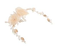 iplusmile Bridal Floral Headpiece Lightweight Handmade Wedding Hair Vine Pearl Jewelry For Bride Bridesmaid Flower Girl Elegant Hair Decoration