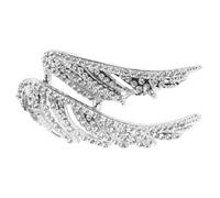 iplusmile Broche Ailes En Cristaux Unisexe En Métal Argenté Pour Costume Mariage Fête Accessoire Élégant Ange Plume 6 Cm