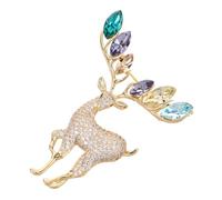 iplusmile Broche Cerf Élégante Broche Corsage Femme Badge Scintillant pour Décoration Vêtements de Fête de Noël