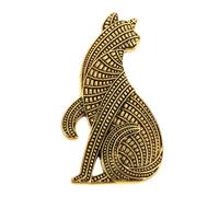 iplusmile Broche Chat Vintage Alliage Design Abstrait Unique Finition Vieillie Élégante Épingle de Revers Sécurisée pour Vêtements pour Manteaux et Vestes