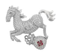 iplusmile Broche Cheval Année Zodiaque Noël Broche Épingle Cristal Délicate Bijou Décoratif Femme Mariage