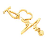 iplusmile Broche Créative de Stéthoscope Électrocardiogramme Épingle de Poitrine Chic Ornée de Diamants Accessoire de Costume Élégant pour Soirées et Événements
