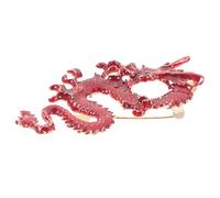 iplusmile Broche Dragon Chinoise Rouge Épingle Légère et Élégante pour Veste Homme et Femme Accessoire Animalier de Style Chinois pour Manteau Pull Châle