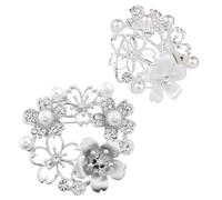 iplusmile Broche Fleur Évidée en Alliage Argenté, Accessoire de Broche Hypoallergénique et Résistant Décoloration, pour Robe et Col