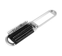 iplusmile Brosse à Cheveux Pliante de Poche avec Miroir Intégré, Compacte et Légère, Brosse Démêlante Argentée pour Femmes, Outil de Coiffure de Voyage Pratique, Retouche Maquillage Rapide