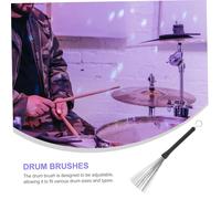 iplusmile Brosse à Tambour Fil Acier Inoxydable Rétractable Manche Long Accessoire Percussion pour Batterie Jazz et Percussions