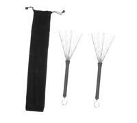 iplusmile Brosse de Batterie Acier avec Manche Long Sac à Cordon Accessoire Percussion Portable pour Jazz et Batterie