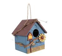 iplusmile Cabane Oiseaux Bois Nichoir Suspendu Maison pour Perroquet Décoration Extérieure Naturelle