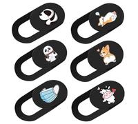 iplusmile Cache-Objectif Design Coulissant D'ordinateur en ABS Ultra Fin Motif Cartoon, Privée Deux Pièces, Lot de 6, pour Caméras de Laptop en Entreprise