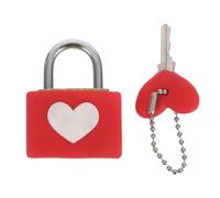 iplusmile Cadenas d'Amour de Cœur Rouge avec Clé Petit Cadenas Métallique 50Mm pour Porte-Clés Couple Sécurisé pour Paquet Bijoux et Usage Romantique