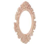 iplusmile Cadre Ovale en Bois Sculpté, Décor Vintage Brut, 12,2 X 7,8 | Bois Marron Léger, Détails Gravés, Installation Facile, Non Fini, pour Maison et Bureau