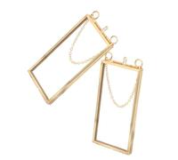 iplusmile Cadres Muraux en Verre Double Face 2 Pcs 5X10 CM Cuivre pour Présentation de Fleurs Séchées Photos et Spécimens Décoration Artistique Intérieure pour Maison Bureau et Galerie