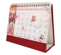 iplusmile Calendrier de Bureau à Rabat avec Support Stable Planificateur Quotidien Mois de Juillet à Décembre Calendrier Mensuel Papier à Feuilleter avec Illustrations Dessinées Main pour