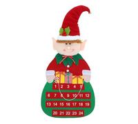 iplusmile Calendrier de Noël en Feutre Rouge à Suspendre pour Porte, Décoration Festive Polyvalente et Facile à Accrocher pour Fêtes de Fin D'année