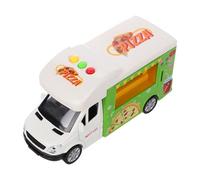 iplusmile Camion Pizza Plastique pour Garçon Fille Modèle Poussable Jeu Dimitation Cuisine Éducatif pour Tout Petits Set Food Truck pour Jeux de Rôle et Créativité