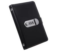 iplusmile Carnet D’épargne Verrouillable par Mot de Passe 50 Feuilles Double Face 100 Poches 17,5 X 11 Cm Polyuréthane Noir Profond Sécurisé pour Gestion D’argenté et Rangement Personnel