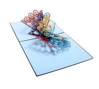 iplusmile Carte Anniversaire Pop-up Papier Découpé Creux Invitation Mariage et Anniversaire Design Oiseau Coloré Ciel Bleu Carte Vœux Créative pour Fête et Occasions Spéciales