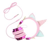 iplusmile Casque Audio pour Garçon Fille avec Micro Licorne Or Réglable ABS | Soirée Halloween, Filaire pour École et Voyage, Compatible Ordinateur et Smartphone