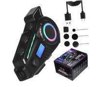 iplusmile Casque Moto sans Fil avec Microphone Sensible Appels Mains Occupées Stockage Go Système Communication sans Fil Étanche Audio Stéréo et Navigation Vocale