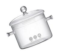 iplusmile Casserole de Cuisson Verre Transparent avec Couvercle et Poignées Doubles Pot Polyvalent pour Nouilles Soupes et Aliments pour Ustensile de Cuisine Pratique et Ergonomique