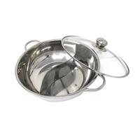 iplusmile Casserole Inox Double Compartiment avec Couvercle Verre Batterie Cuisine Induction et Gaz Pot Cuisson Multifonction pour et Hot Pot Familial