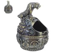 iplusmile Cendrier Vintage en Fer avec Couvercle Anti-Vent pour Cigare, Style Rétro, pour Bureau ou Jardin, Maintien Sécurisé et Cache Cendres