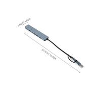 iplusmile Centre à Vitesse Concentrateur D'extension USB Extenseur De Port USB Prolongateur De Bureau Adaptateur De Quai D'extension Prolongateur De Moyeu Gris Alliage D'aluminium