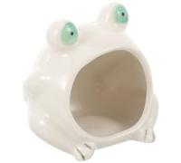 iplusmile Ceramic Hamster Hideout Frog Shaped Cooling Nest for Small Pets Safe Decorative Sleeping House