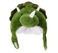 iplusmile Chapeau Accessoire de Costume Amusant Dinosaure Tricératops en Peluche Vert, Léger et Portable pour Fête de Carnaval et Spectacle