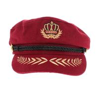 iplusmile Chapeau de Vintage avec Couronne Brodée Chapeau Plat Marin pour Hommes et Femmes Accessoire Nautique pour Halloween et Cosplay
