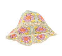 iplusmile Chapeau Seau Tissé à Motif Floral pour Femme Protection UV Style Vintage Plage et Voyage Confortable et Respirant Accessoire