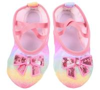 iplusmile Chaussures de Ballet Fille Souples à Semelle Souple avec Nœud Pailleté Confortables et Faciles à Enfiler pour Garçon Fille Pratique Danse Ballet Jazz et Moderne Antidérapantes pour
