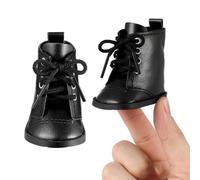 iplusmile Chaussures Poupée Miniatures Bottines Hiver Noires PU Légères et Confortables pour Poupées Accessoires Décoratifs et Tenues Élégantes