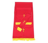 iplusmile Chemin de Table Rouge pour Église avec Broderie Élégante et Marque-page Religieux, Tissu Résistant la Décoloration, Décoration Symbolique pour Usage Quotidien du Clergé