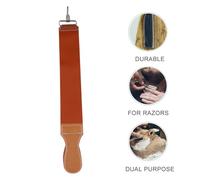 iplusmile Chiffon d'Affûtage en Cuir de Vache Double Couche avec Sangle pour Rasoir Droit et Couteaux Strop Professionnel pour Barbier Usage Salon et Domestique Tissu à Aiguiser Suspendu