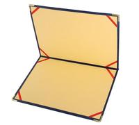 iplusmile Classeur Portable Grand Format Dossier de Portefeuille en Simili Cuir Bleu Coins Métalliques Organisation Bureau Multifonction pour Réunion Professionnelle