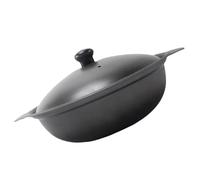 iplusmile Cocotte en Fonte Induction Noire Double Poignée Marmite Cuisine Antiadhésive Facile à Nettoyer pour Mijoter et Préparer des Ragoûts Savoureux