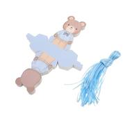 iplusmile Coffret Présent Bébé 50pcs Boîtes à Dragées en Carton Pliable Bleu Forme Ours pour Célébration Toucher Doux et Gain de Place Photoshoots