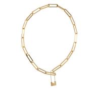 iplusmile Collier Cadeu Rétro Chaîne Dorée Pour Femme Chaîne Clavicule Pendentif Cadenas Accessoire Mode Élégante