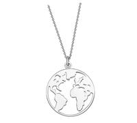 iplusmile Collier Carte du Monde en Alliage Argenté Pendentif Voyage Creux Bijou de Voyage Résistant à L'Usure Présent pour Sorties et Occasions Spéciales
