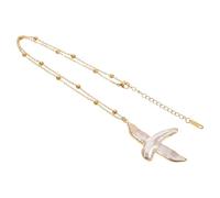 iplusmile Collier Croix en Perles de Culture Baroques Dorées Pendentif Croix Minimaliste Collier de Foi pour Femme Bijou Religieux Hypoallergénique Présent Baptême et Noël Symbole de