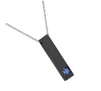 iplusmile Collier de Couple pour Amoureux Pendentif Cylindrique en Zircon Noir, Chaîne en Acier Inoxydable, Bijou Romantique Présent Saint-valentin et Occasions Spéciales, Accessoire Mode