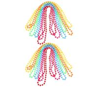 iplusmile Collier de Perles en Plastique Fluo 12 Pièces 6 Couleurs Vives Accessoires pour Soirées Masquées Carnaval Bal Costumé et Fête Rétro Années 70-80