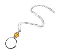 iplusmile Collier Loupe Pendentif à Lentille Monocle Rétro Jaune 8x Grossissement Chaîne Longue pour Femmes Lecture Bijouterie Examen Précision