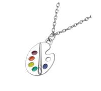 iplusmile Collier Palette de Peinture Créatif Alliage Pendentif Artistique Élégant pour Femmes et Amateurs d'Art Original pour Cadeau Quotidien et Occasions Spéciales